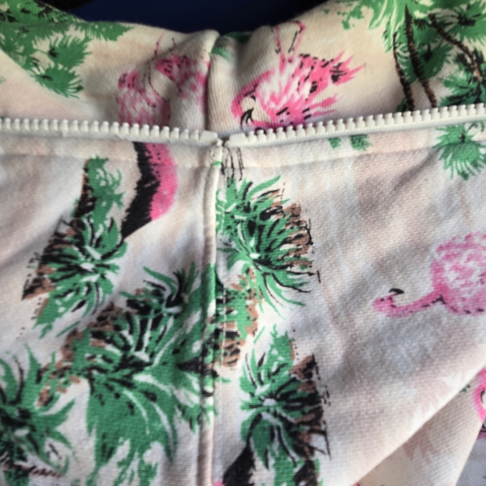 Onepiece Flamingo Print Zip-Up Romper - Picture 9 of 14